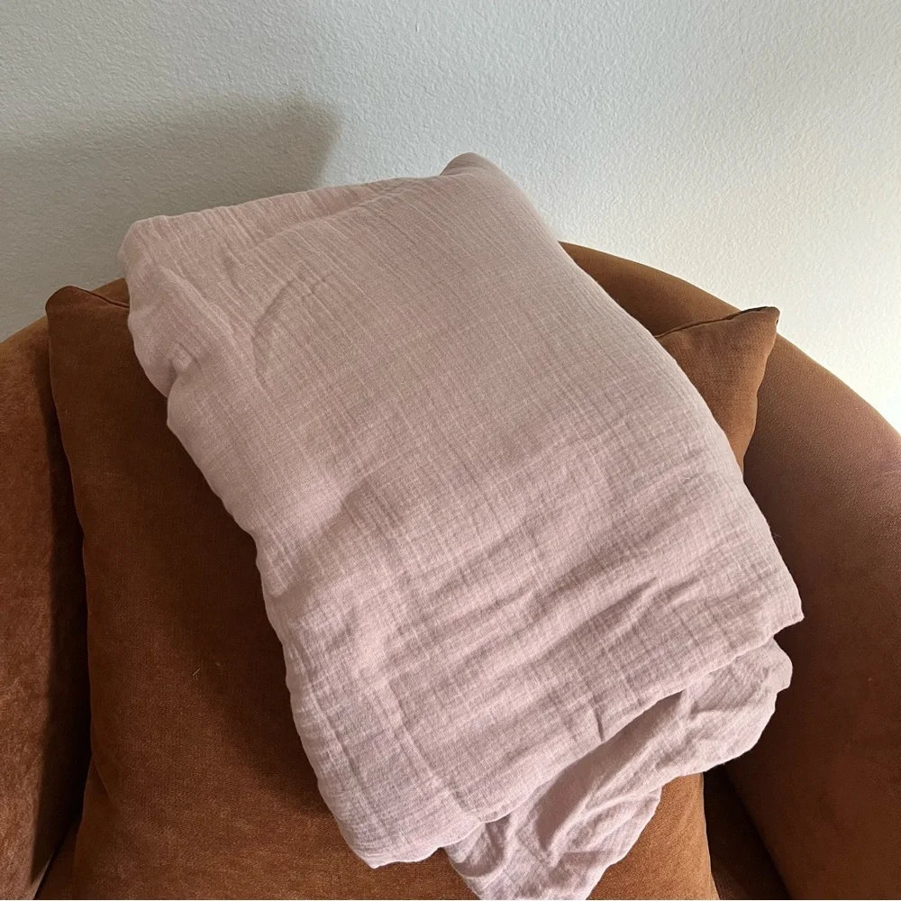 Restoration Hardware Baby & Child Washed Cotton Purple Mauve Gauze Duvet Cover